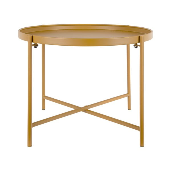 Tavolino da salotto rotondo giallo ocra in metallo ø 50 cm Meseta  – Leitmotiv-image-3