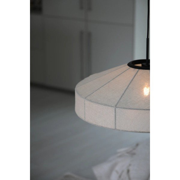Lampadario bianco e nero con paralume in tessuto ø 57 cm Alia – Markslöjd-image-3