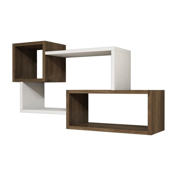 Mensola a muro bianco-marrone Afro - Puqa Design