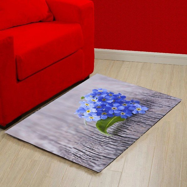 Tappetino in vinile blu, 52 x 75 cm - Zerbelli-image-2