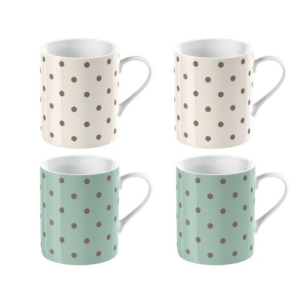 Set di 4 tazze da espresso in porcellana Cottage Flowers, 60 ml - Creative Tops