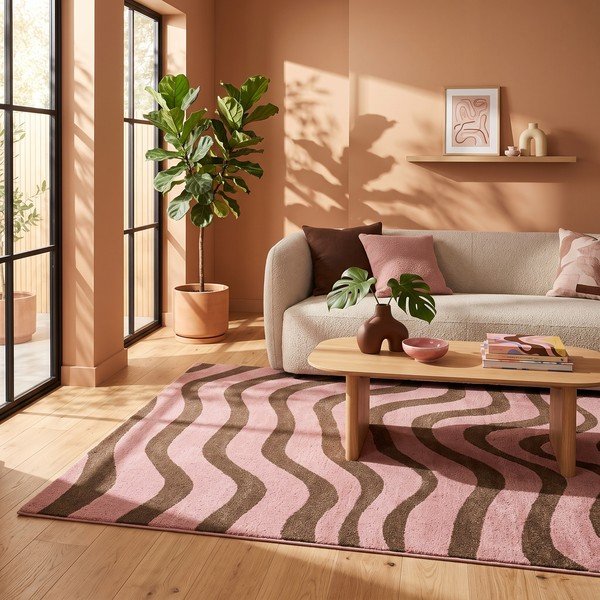 Tappeto rosa/marrone 160x230 cm Aurora – ESTE-image-1