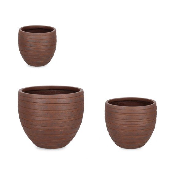 Set di vasi per fiori 3 pz ø 46 cm Strips – Bizzotto-image-1