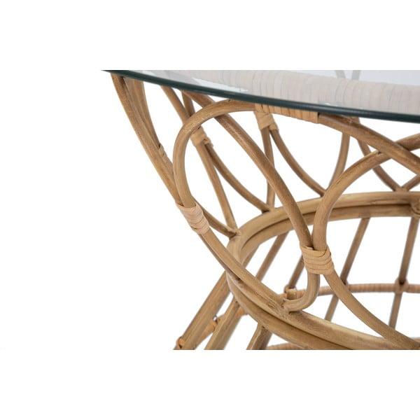 Tavolino rotondo con piano in vetro in colore naturale ø 75 cm Panama - Mauro Ferretti-image-4
