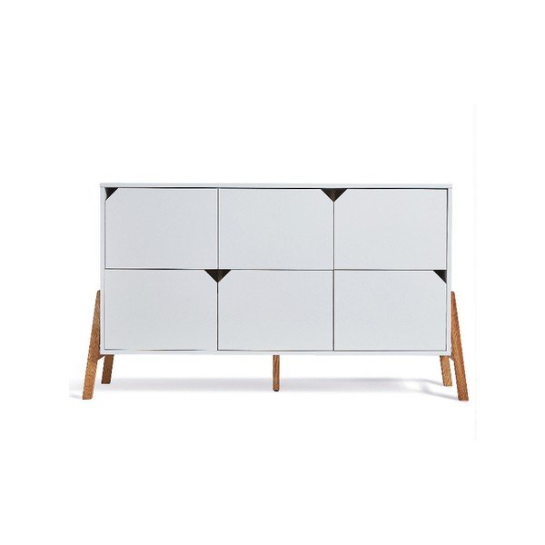 Cassettiera bianca a 6 cassetti Lotta - BELLAMY-image-1