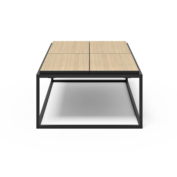 Tavolino con piano in rovere nero e naturale 75x120 cm Douro - TemaHome-image-3