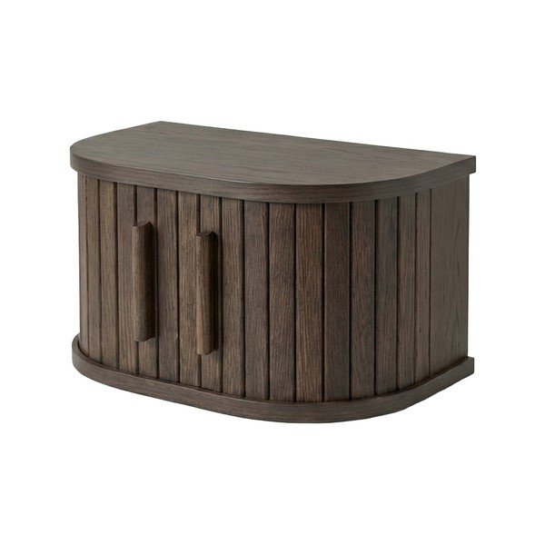 Comodino colore naturale scuro con effetto rovere da parete/con ripiani Meta – Unique Furniture