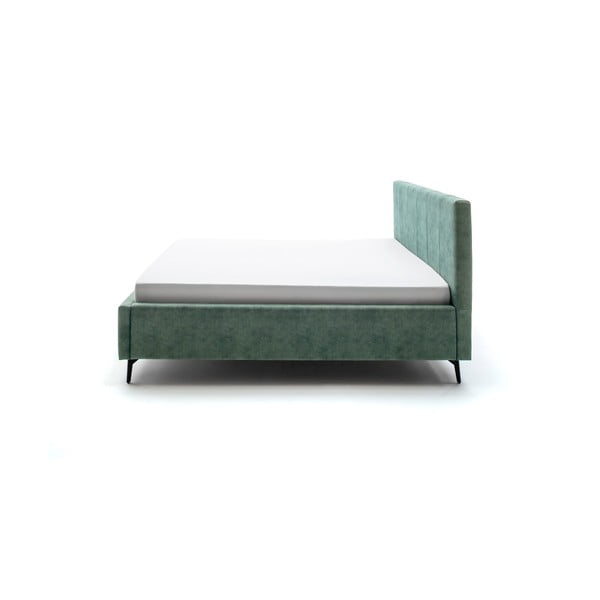 Letto matrimoniale imbottito verde con contenitore con rete inclusa 160x200 cm Lizzano – Meise Möbel-image-3