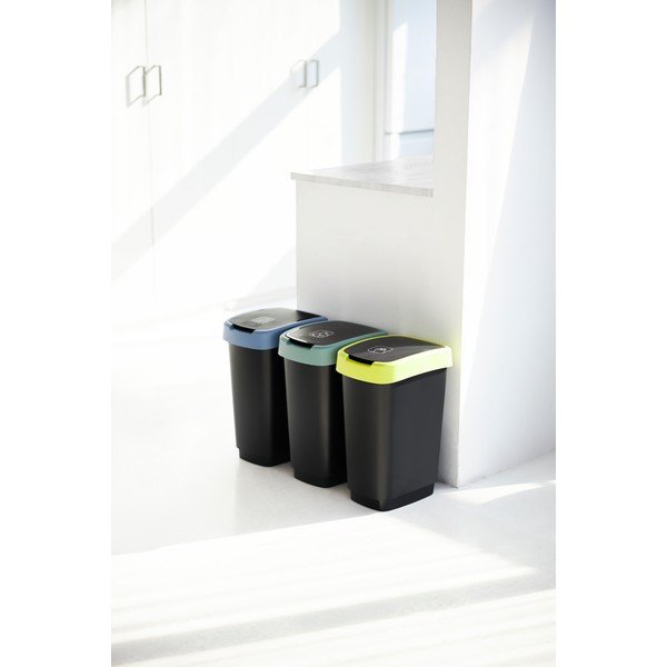 Bidone per rifiuti in plastica riciclata 10 L Twist - Rotho-image-1
