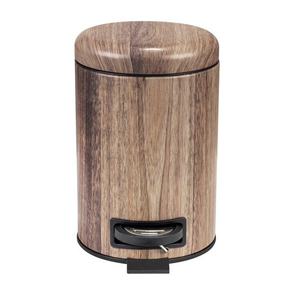 Cestino per la spazzatura marrone in acciaio con pedale 3 l Acacia – Wenko-image-1
