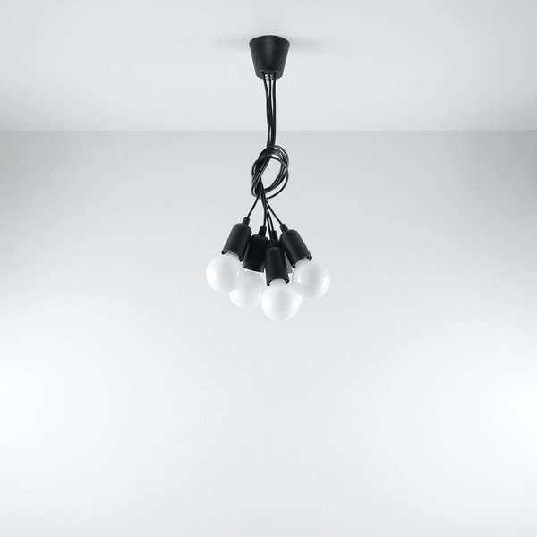 Lampada a sospensione nera 25x25 cm Rene - Sollux-image-3