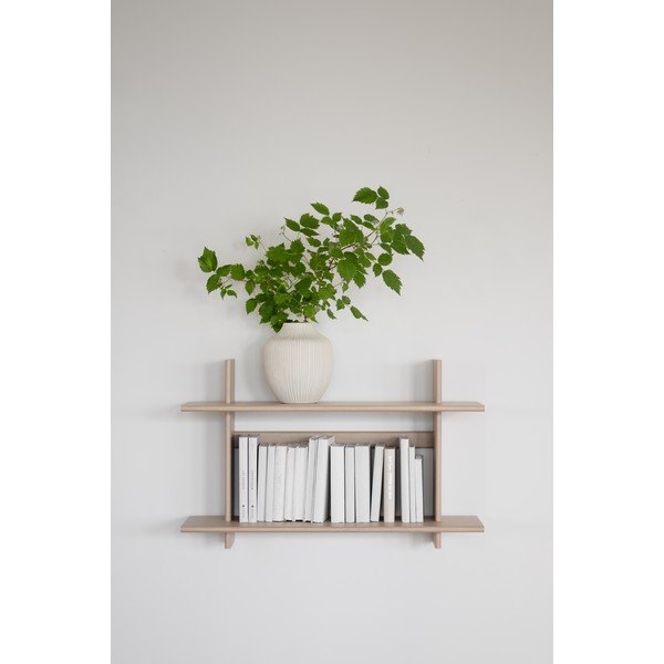 Mensola colore naturale chiaro con effetto rovere con ripiani multipli 75 cm Westlock – Rowico-image-1