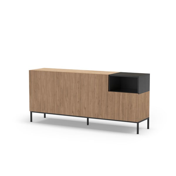 Cassettiera color legno naturale 180x80 cm Cailin - Marckeric-image-2