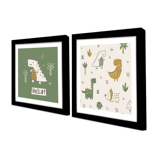 Quadri per bambini in set da 2 33x33 cm Hello - Wallity-image-2