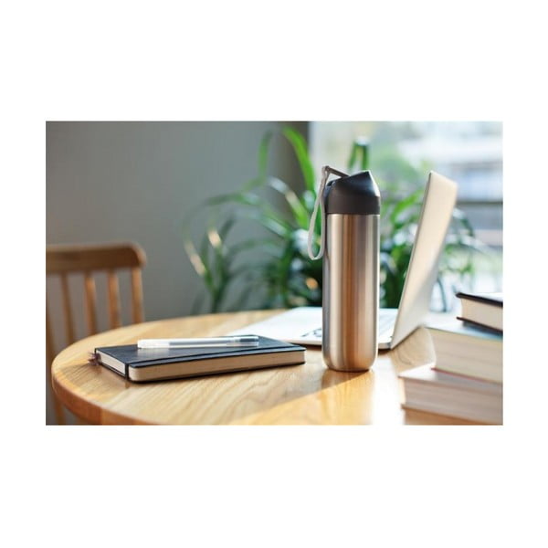 Šedá nerezová lahev na vodu XD Design Neva, 500 ml-image-3