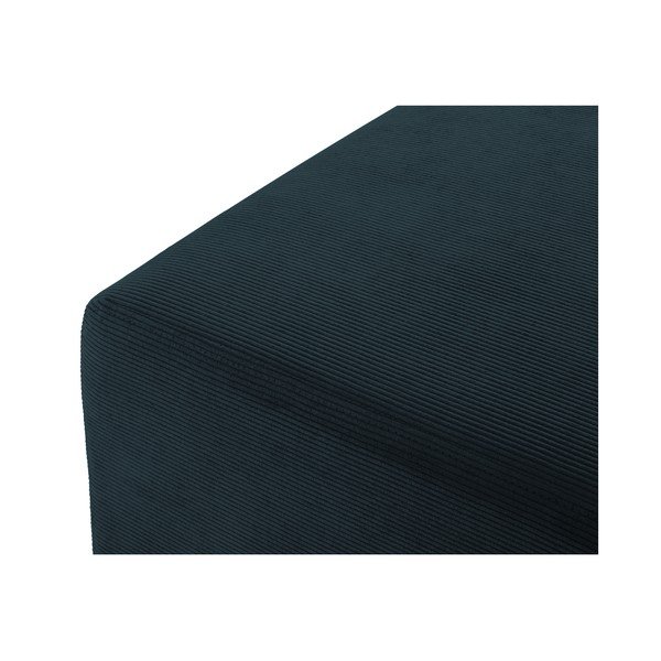 Pouf in velluto a coste blu scuro Hobart - Cosmopolitan Design-image-1
