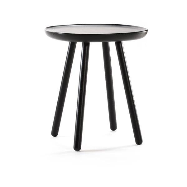 Tavolino in legno massiccio nero , ø 45 cm Naïve - EMKO