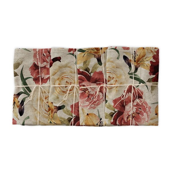 Set di 4 tovaglioli di lino Roses, 43 x 43 cm - Really Nice Things