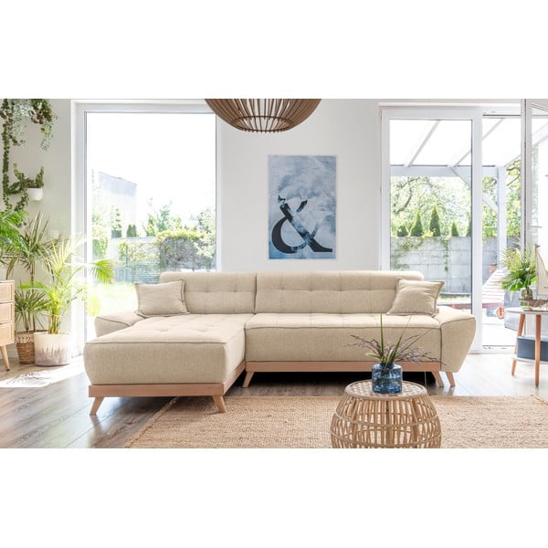 Divano letto angolare beige (variabile) Dazzling Daisy - Miuform-image-1