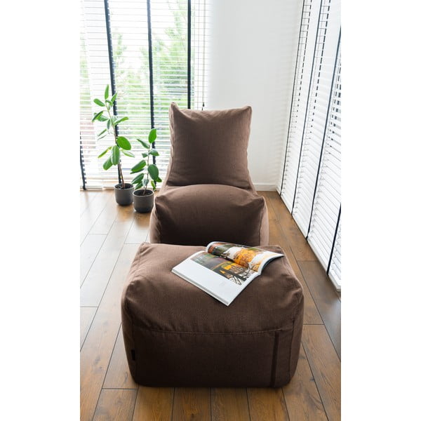 Puof a sacco grigio chiaro con rivestimento in bouclé Plus 70 Lounge – SLOWDOWN-image-1