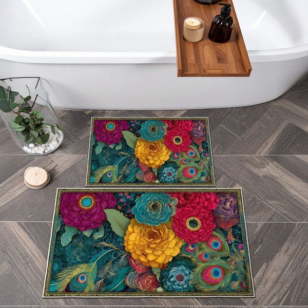 Set di tappetini per il bagno 2 pz 60x100 cm – Foutastic-image-2