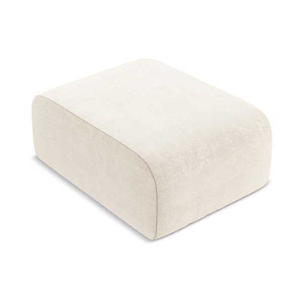 Poggiapiedi beige con rivestimento in ciniglia Lani – Makamii-image-1