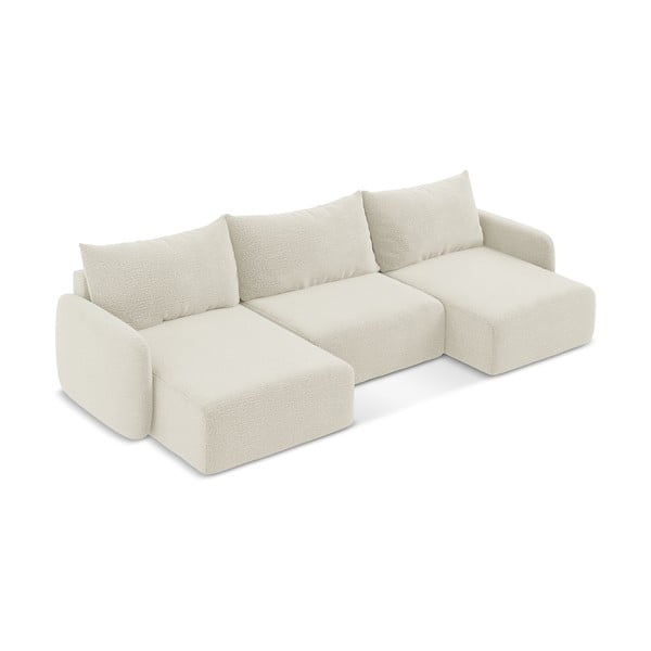 Divano angolare color crema allungabile/con contenitore Kalena – Makamii-image-2