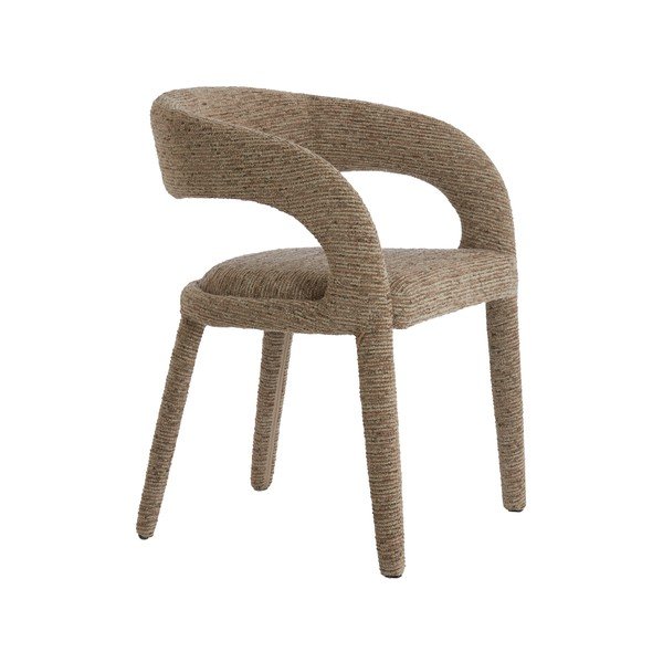 Sedia da pranzo marrone imbottito con braccioli Kyran – Light & Living