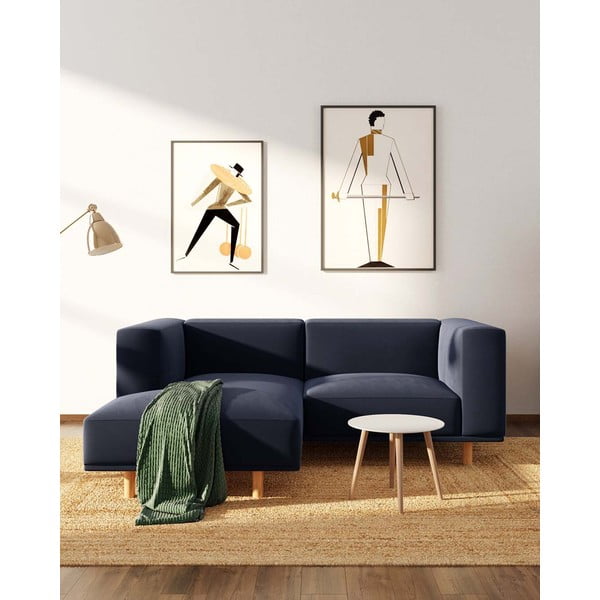 Divano angolare in velluto blu scuro (angolo sinistro) Kukumo - Ame Yens-image-3