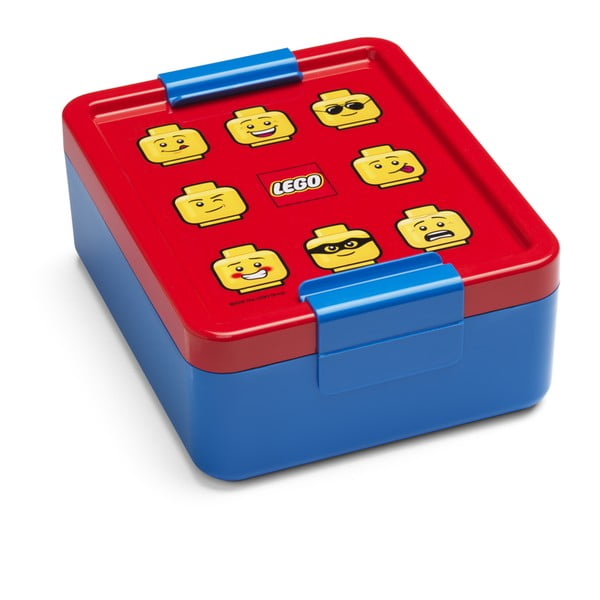 Scatola per snack blu con coperchio rosso Iconic - LEGO®