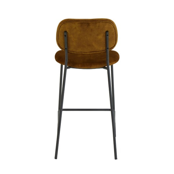 Sgabello da bar in velluto senape 92 cm Emma - Light & Living-image-4