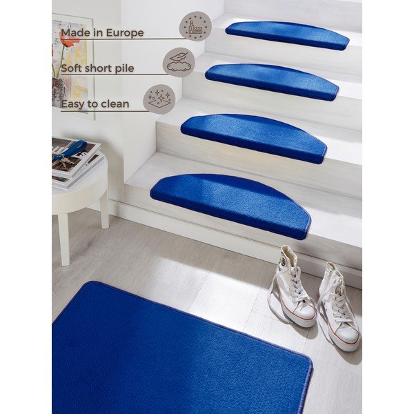 Set di tappeti per scale blu con strisce adesive 15 pz 23x65 cm Fancy – Hanse Home-image-4