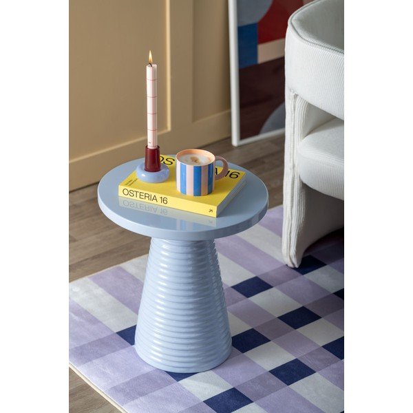 Tavolino rotondo in metallo ø 40 cm Catania Ribbed – Leitmotiv-image-1