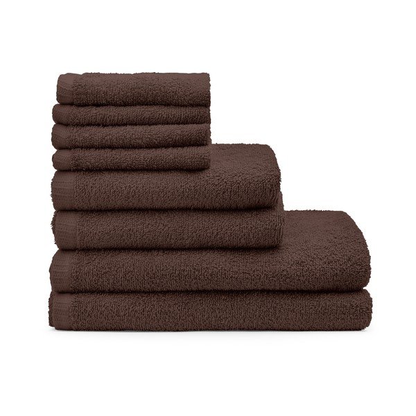 Set di asciugamani per viso e corpo con asciugatura rapida e tipo terry marroni in cotone 8 pz Quick Dry – Catherine Lansfield