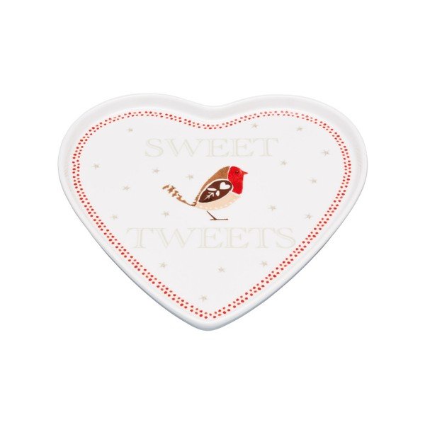 Servírovací talíř ve tvaru srdce Little Red Robin