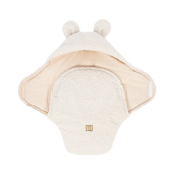 Copertina per neonati color crema in sherpa 45x80 cm – Meowbaby-image-2