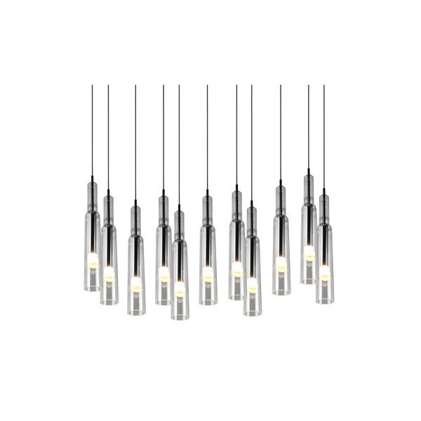 Apparecchio a sospensione a LED con paralume in vetro in nero-argento Lucent - Trio Select-image-2