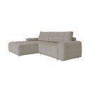 Divano angolare componibile marrone chiaro allungabile/con contenitore (con penisola a sinistra) Lulu – Miuform