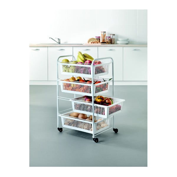 Mensola mobile con 4 cestini India, lunghezza 35 cm - Metaltex-image-2