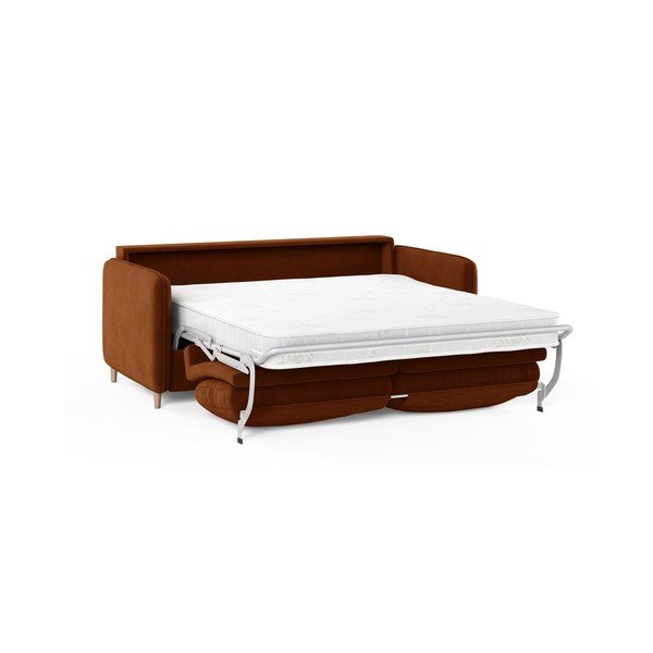 Divano color terracotta per il riposo quotidiano con rivestimento in velluto 184 cm – Micadoni -image-1