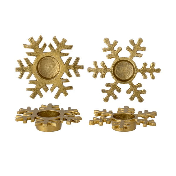 Portacandele in metallo in set per tea light 2 pezzi con motivo natalizio Lisetta - Bloomingville-image-1