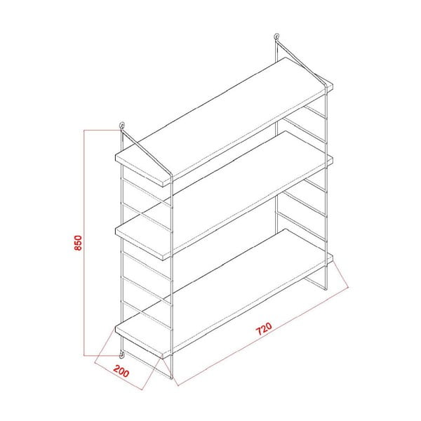 Mensola a parete bianca lucida Armon - Decortie-image-2