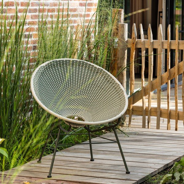 Poltrona da esterno verde in rattan artificiale Kazoun – WOOOD-image-1