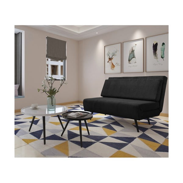 Divano letto in velluto a coste antracite 140 cm Mallory - Støraa-image-3