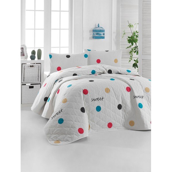 Set con copriletto e federa bianco in cotone renforcé 240x225 cm Snoker  – Mijolnir-image-1