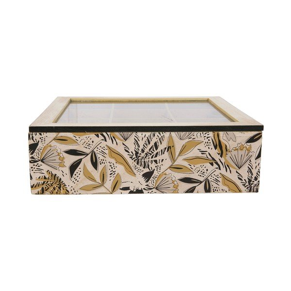 Scatola da tè in legno beige Solor - Sema-image-1