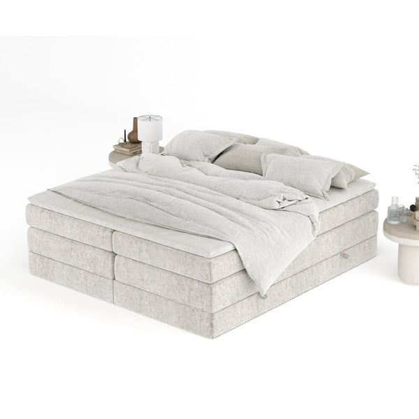 Letto boxspring beige con contenitore/senza testiera 180x200 cm Juniper – Maison de Rêve-image-4