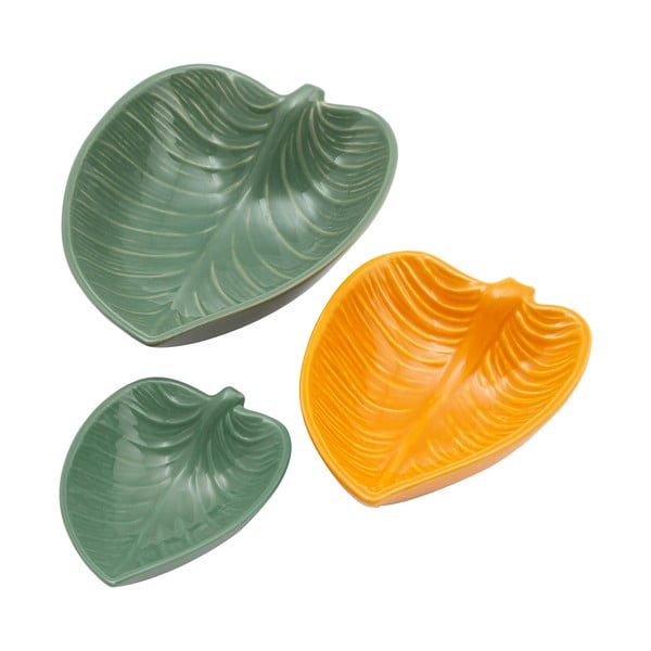Ciotole giallo/verde in set di 3 pezzi in gres porcellanato In the Forest - Mason Cash
