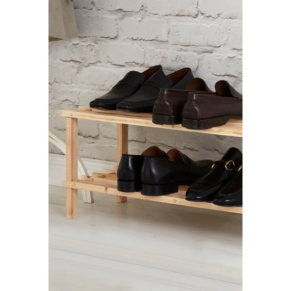 Scarpiera di colore naturale in abete massiccio – Premier Housewares-image-4