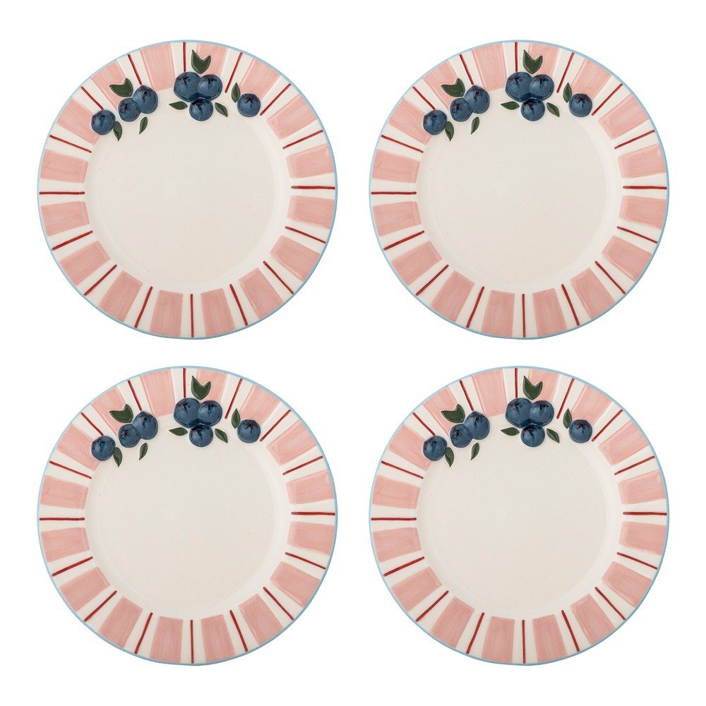 Set di piatti da dolce rosa/color crema in gres 4 pz ø 20,5 cm Carry – Bloomingville | Piatti